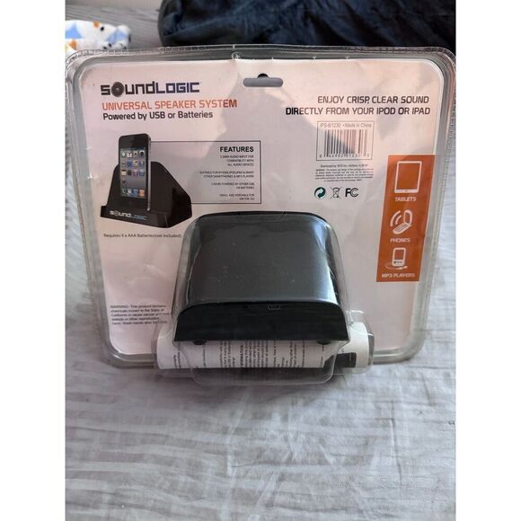 Soundlogic Universal Speaker System For Tablets Phones MP3 - Batteries or USB - Picture 1 of 3